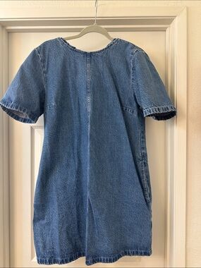 Denim zip up dress